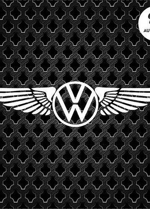 Наклейка на авто oracal логотип volkswagen з крилами 20х6см