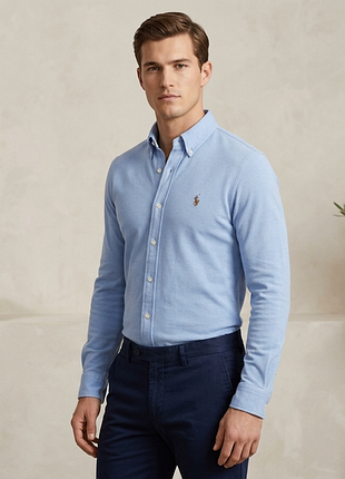 Оригинальная рубашка ralph lauren knit oxford (размер m, по факту s)