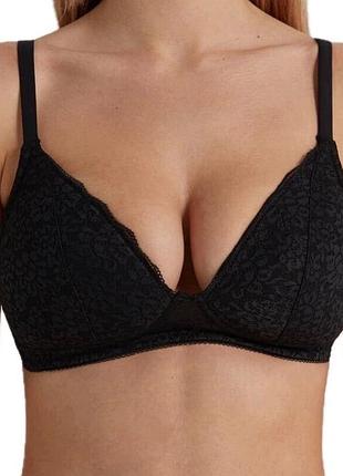 Чорний мереживний бюстгальтер tezenis (розміри 75c–90c)