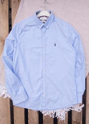 Чоловіча бавовняна сорочка slim fit від next. розмір м 💙
