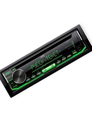 Магнитола jvc kd-r497 fm, cd, usb, aux, mp3, android, сьемн пан., зеленая подсв.