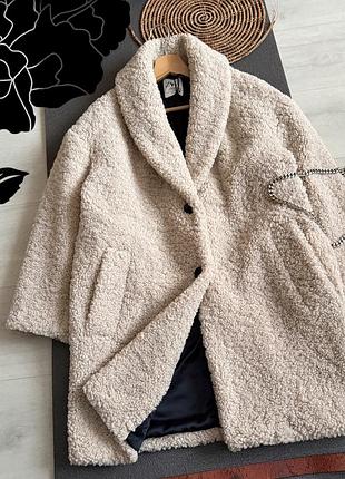 Классная теплая шуба барашек oversize zara