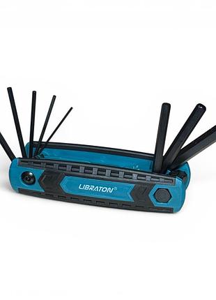 Набір складних шестигранних ключів libraton 8-в-1 hex allen key set 1.5–8 мм, cr-v сталь