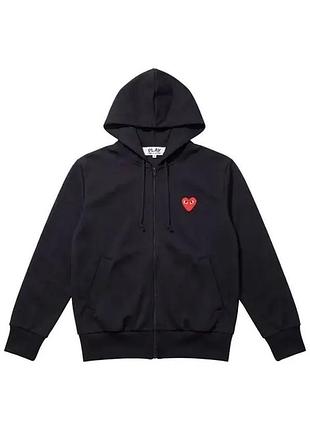 Черное зип-худи comme des garçons play