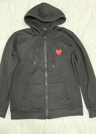 Черное зип-худи comme des garçons play 2