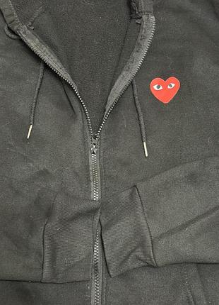 Черное зип-худи comme des garçons play 3