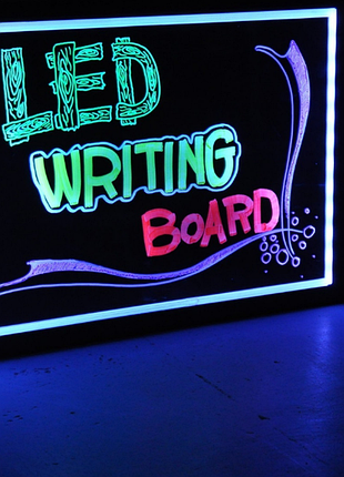 Светящийся Борд led доска fluorecent board 40*60 c фломастером и салфеткой.