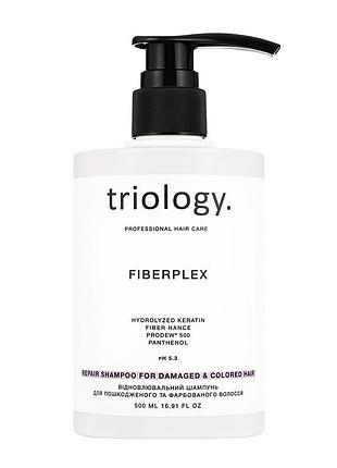 Відновлювальний шампунь для пошкодженого та фарбованого волосся fiberplex triology, 500 мл