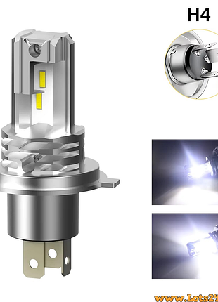 Мото лампа h4 4 led 6500k мотолампи світлодіодні лампи мото лед лампи мото лампа led світлодіодна на скутер мотоцикл байк мопед