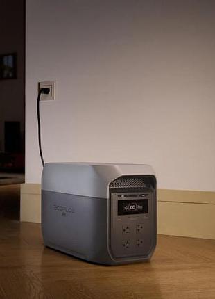 Зарядная станция ecoflow delta 3 max (2400w 2048wh) lifepo4 ибп ups для дома и квартиры, евророзетки eu