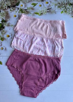 Трусики слипы на девочку рубчик/бантики (набор 3 шт.) primark р.140 (9-10 лет)