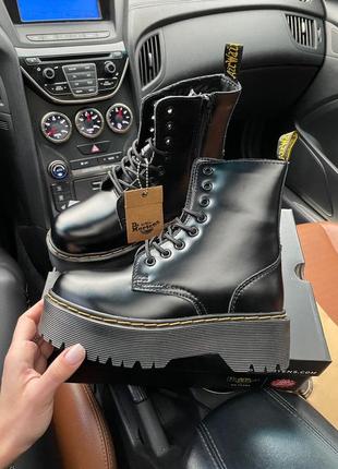 Женские зимние ботинки dr. martens jadon black fur  мех ❄️