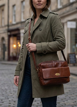 Винтажная кожаная сумка через плечо rowallan / vintage leather crossbody