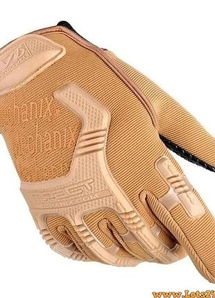 Перчатки тактические mechanix m-pact gloves coyote для военных охотников рыбаков туристов велосипедистов
