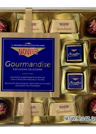 Цукерки novi gourmandise асорті праліне з італійськими горіхами gourmandise esclusiva selezione 198 г
