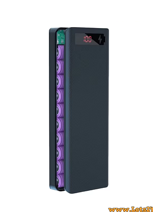Корпус кейс павербанку 10x18650 павербанк power bank зі швидкою зарядкою та дисплеєм для складання зарядних пристроїв повербанк