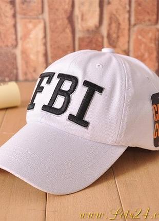 Бейсболка кепка fbi фбр белая