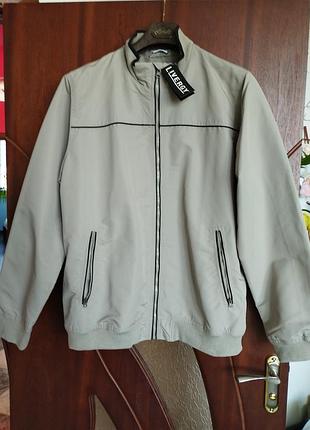 Новая мужская куртка-ветровка livergy, размер 58 (xxl/3xl), бежевая