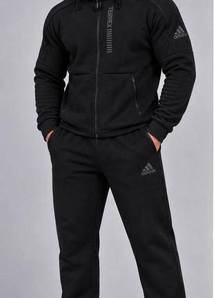 Зимовий чоловічий спортивний костюм adidas terrex на флісі