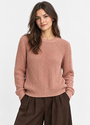 В’язаний джемпер h&m basic пудрово-рожевий, розмір m
