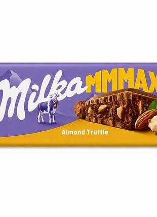 Шоколад milka молочний з мигдально-трюфельною начинкою almond truffle mmmax, 300 г