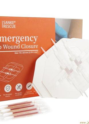 2шт зіп-смужки для безшовного закриття ран sanke rescue стяжки для зведення країв рани медичний пластир пластирі медичні
