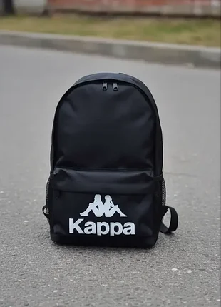 Рюкзак черный городской спортивный kappa, рюкзак мужской женский для путешествий тренировок 4