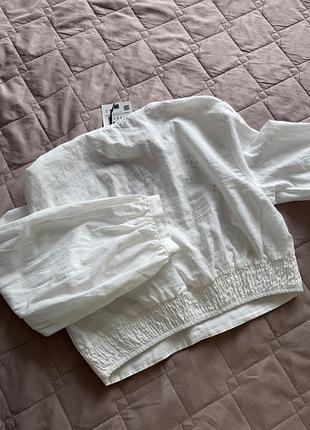 Біла укорочена блуза zara, s 5