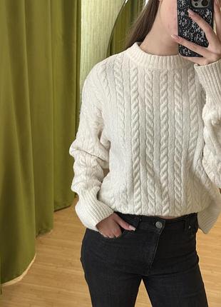 Светр жіночий білий, bershka, розмір s