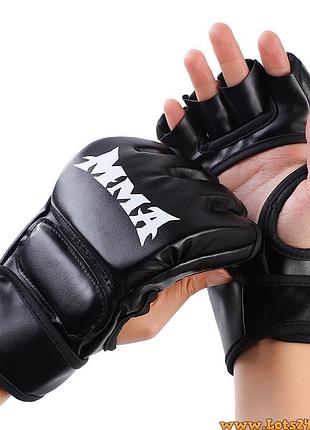 Перчатки для mma смешанных единоборств боевого самбо mma битки рукопашного боя открытые пальцы вентиляция pu