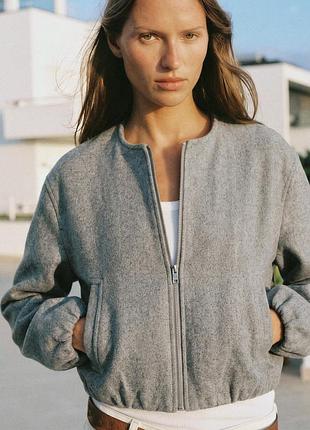 Куртка бомбер сіра жіноча zara new
