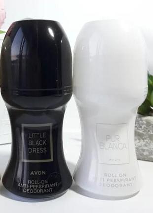 Набор женских дезодорантов для тела: 2 шт little black dress, pur blanca, avon, эйвон