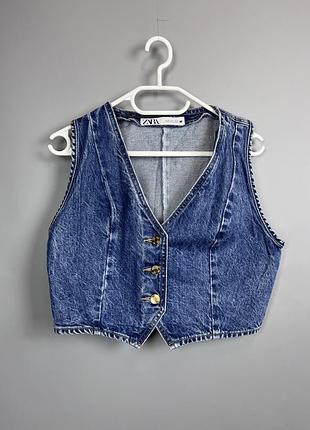 Zara джинсовий жилет 4