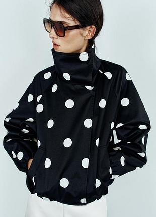 Куртка бомбер в горох zara new 2