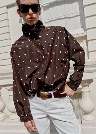 Куртка жіноча в горох коричнева zara new