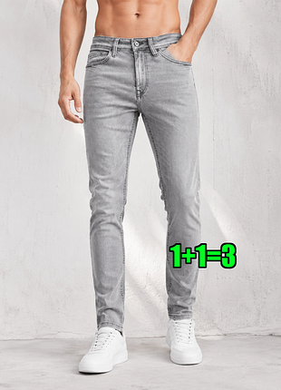 🤩1+1=3 фірмові сірі завужені чоловічі джинси слім zara, розмір 44 - 46