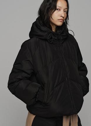 Куртка жіноча чорна анорак zara new