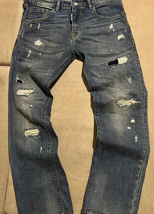 Джинси dsquared2 чоловічі розмір м, прямі з потертостями, distressed
