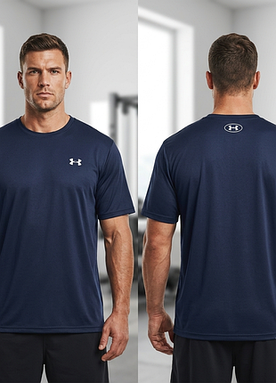 Футболка чоловіча спортивна under armour xxl  синя прямого крою для залу