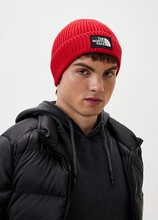 The north face logo box cuffed beanie шапка 2