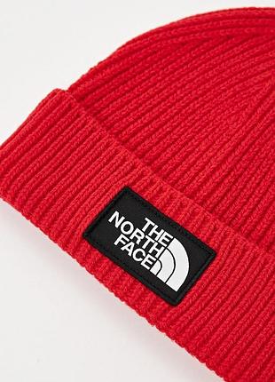 The north face logo box cuffed beanie шапка 8