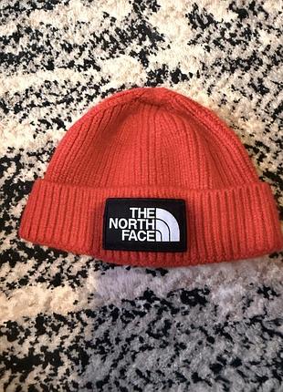 The north face logo box cuffed beanie шапка 4