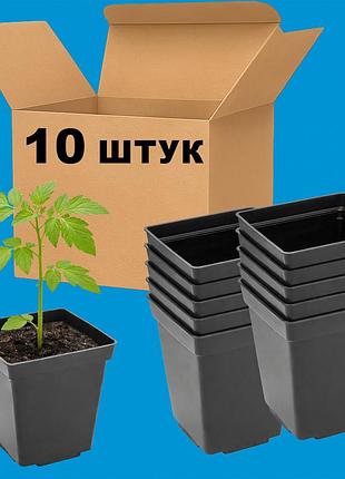 Горщик для розсади із товстою стінкою 0.5 л, набір 10 шт.