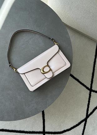 Сумка coach tabby shoulder bag 26 in polished pebble leather pink/gold