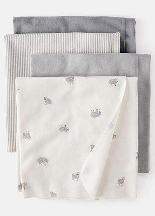 Carters набор комплект фланелевых пеленок из 4х шт картерс пеленка пеленки grey
