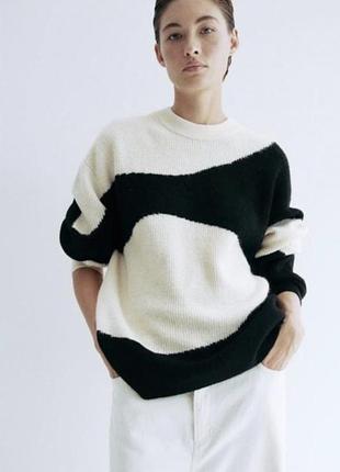 Чорно-бежевий джемпер від h&m і