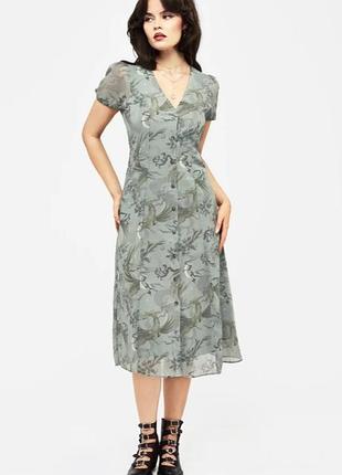 Сукня міді з драконами та місяцем disturbia sapphira dragon midi dress (розмір s/m, eu 38, uk 10)