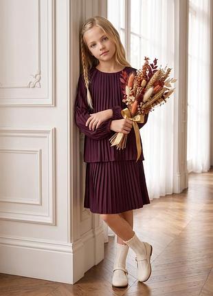 Платье нарядное детское плисе фиолет размері 98 104 110 116 122 128 134 140 146 152 158 164