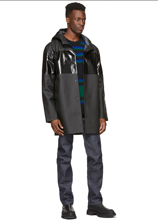 Дощовик stutterheim black tonal stripe stockholm raincoat - xs