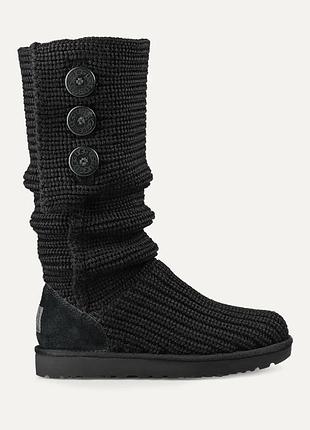 Ugg classic cardy чоботи уги угги вʼязані чорні
